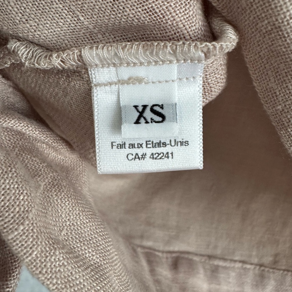 100% Linen Beige Top - Picture 5 of 5